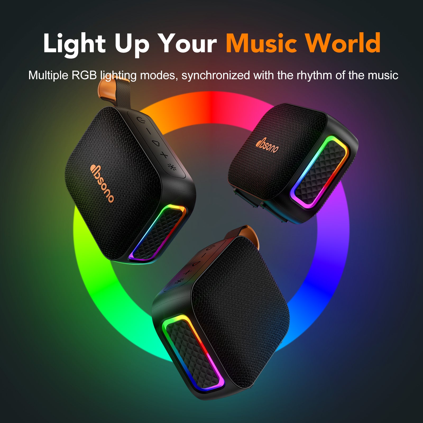 DBsono Portable Bluetooth Speaker Waterproof Gift: Birthday Christmas White Elephant Gifts Stocking Stuffers for Adults Teens Women Men, IPX5 HD Sound Up to 24H Playtime, Cool Tech for Boys Girls-Black