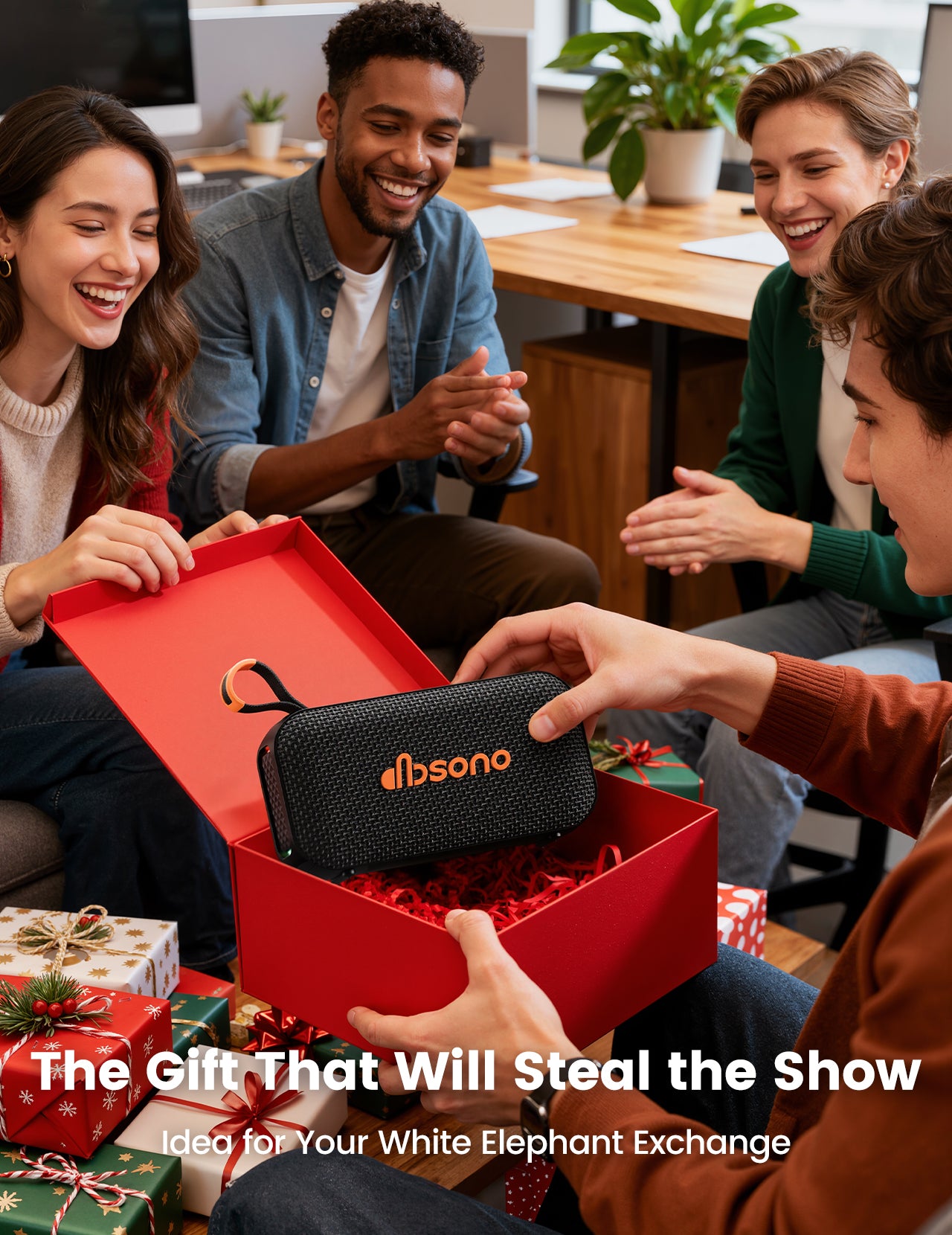 DBsono Bluetooth Speaker Stereo 20W Loud Sound: 30H Playtime, IPX5 Water Resistant, Portable Wireless Speakers, Powerful Bass, Lightshow, Birthday Gifts for Men/Adults/Teens, Beach Vacation Essentials, Black