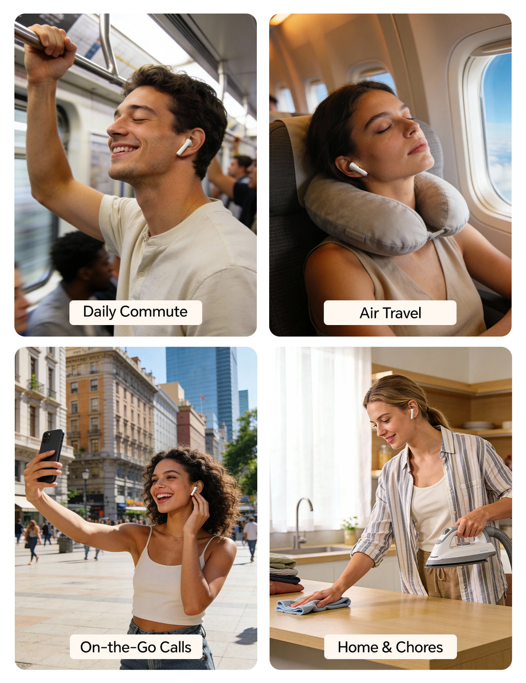 True Wireless Earbuds Bluetooth Headphones: Ultra-Lightweight Bluetooth Earbuds for All-Day Comfort, Waterproof TWS Ear Buds with Mic, 25H Playtime, Earphones for iOS/Android, Work, Commute, Study