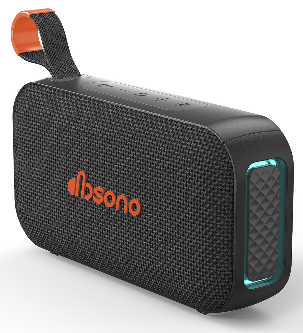 DBsono Portable Bluetooth Speaker Wireless Gifts: Stocking Stuffers for Adults Men Teens, Birthday Christmas White Elephant Gift, 30H Playtime, Powerful Bass, RGB Lightshow, Beach Vacation Essentials, Black