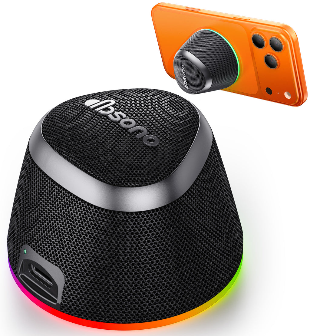 DBsono Stocking Stuffers for Men Women Teens: White Elephant Gifts for Adults HD Sound Bluetooth Speaker with Phone Stand, Cool Gadgets, Christmas Birthday Anniversay Gifts Ideas Girl Trendy Stuff-Black