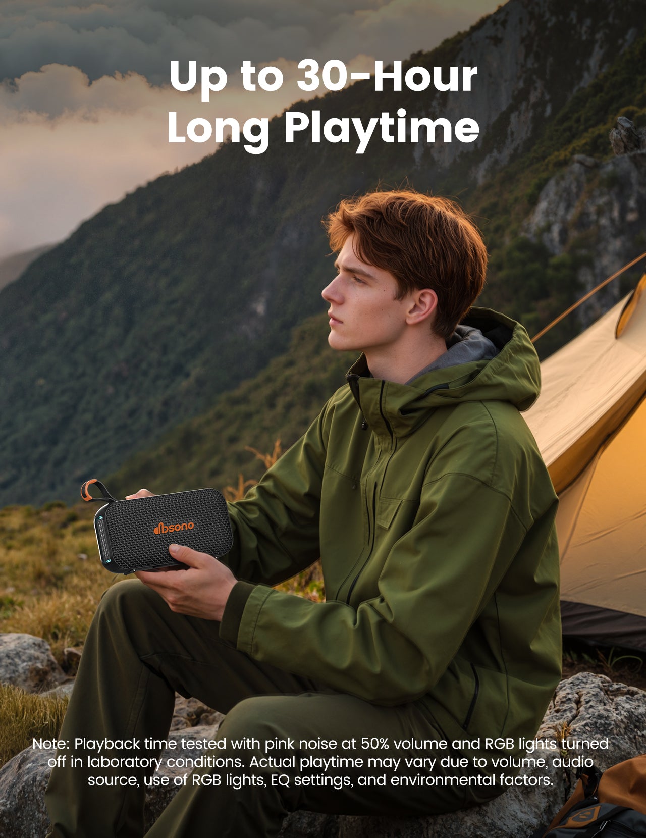 DBsono Portable Bluetooth Speaker Wireless Gifts: Stocking Stuffers for Adults Men Teens, Birthday Christmas White Elephant Gift, 30H Playtime, Powerful Bass, RGB Lightshow, Beach Vacation Essentials, Black