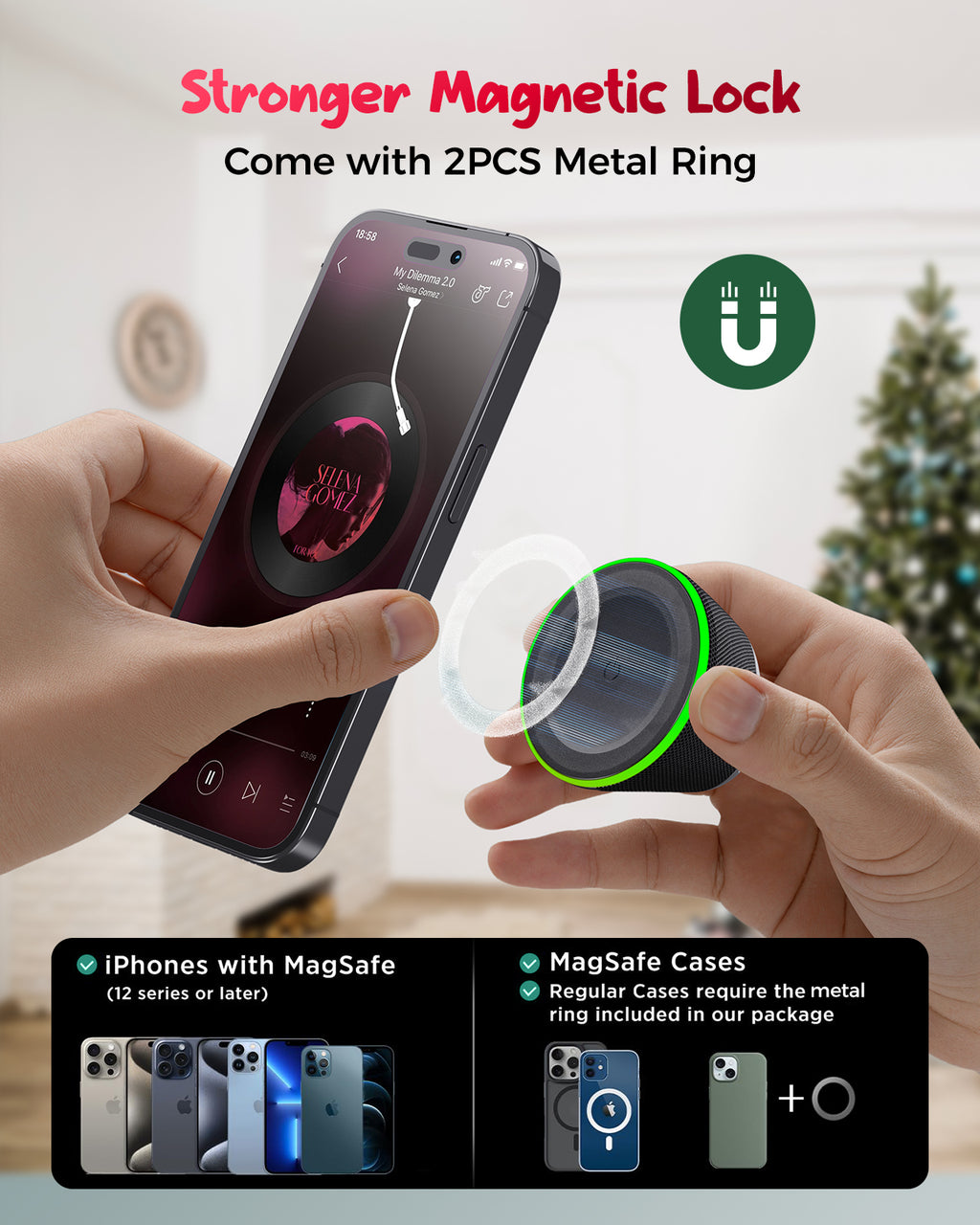 DBsono Stocking Stuffers for Men Women Teens: White Elephant Gifts for Adults HD Sound Bluetooth Speaker with Phone Stand, Cool Gadgets, Christmas Birthday Anniversay Gifts Ideas Girl Trendy Stuff-Black