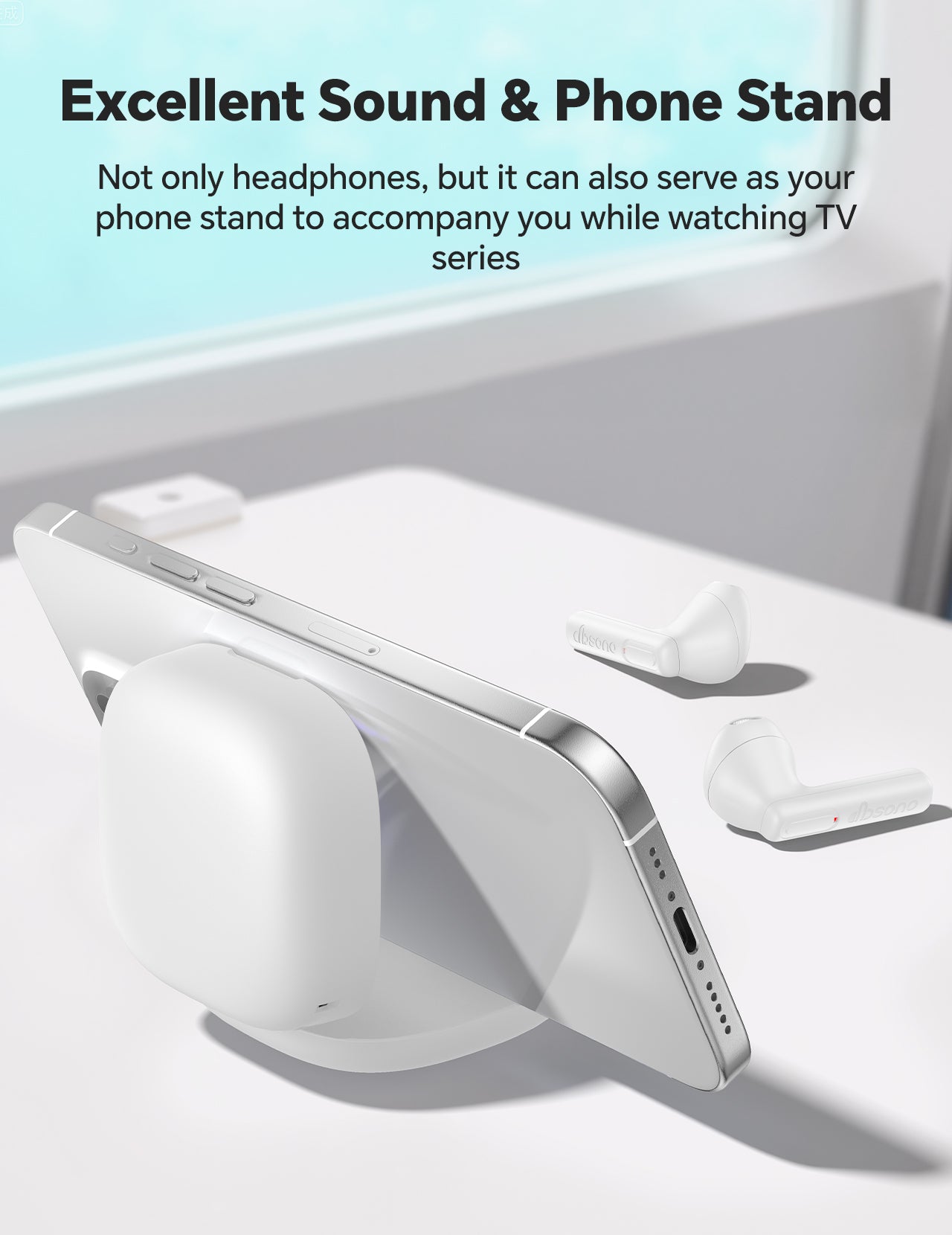 DBsono Wireless Earbuds Stocking Stuffers for Teens: Bluetooth Headphones Lightweight 25H Playtime Ear Buds with Mic, White Elephant Gifts for Adults Men Women, Waterproof Earphones for Android/iOS Phone