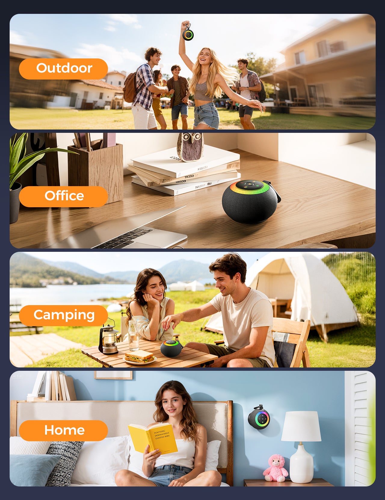 DBsono Stocking Stuffers for Men Teens Boys : Birthday Christmas White Elephant Gifts for Adults Women Girl Trendy Stuff, Shower Speaker Bluetooth Waterproof IPX7 Loud with Suction Cup, Cool Gadgets-Black