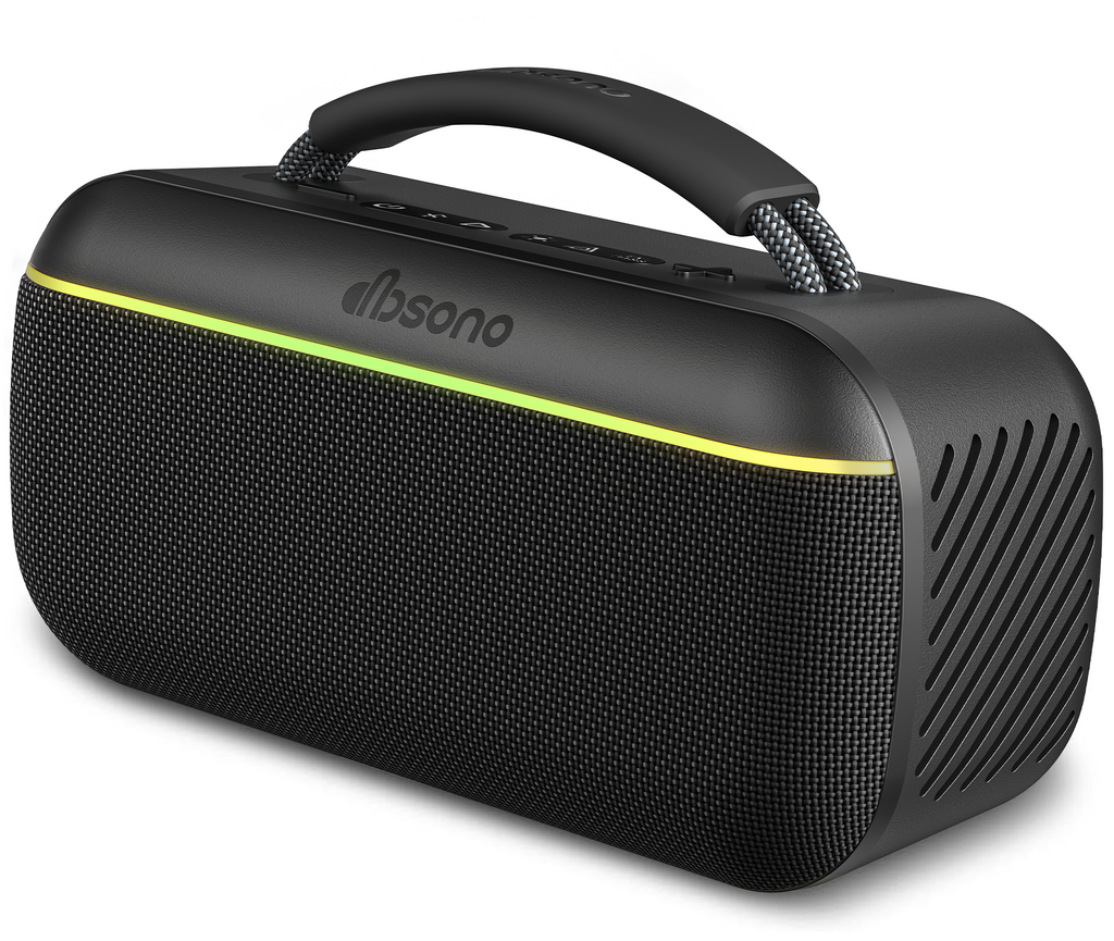 dbsono Portable Bluetooth Speaker Wireless: 100W(Peak) SoundPulse 2.0 with BassBoost, Waterproof Loud Party Speakers, Unlimited Pairing, TWS for Outdoor/Indoor, Beach Vacation Essential, Black