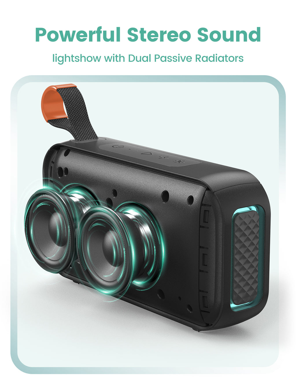 DBsono Portable Bluetooth Speaker Wireless Gifts: Stocking Stuffers for Adults Men Teens, Birthday Christmas White Elephant Gift, 30H Playtime, Powerful Bass, RGB Lightshow, Beach Vacation Essentials, Black