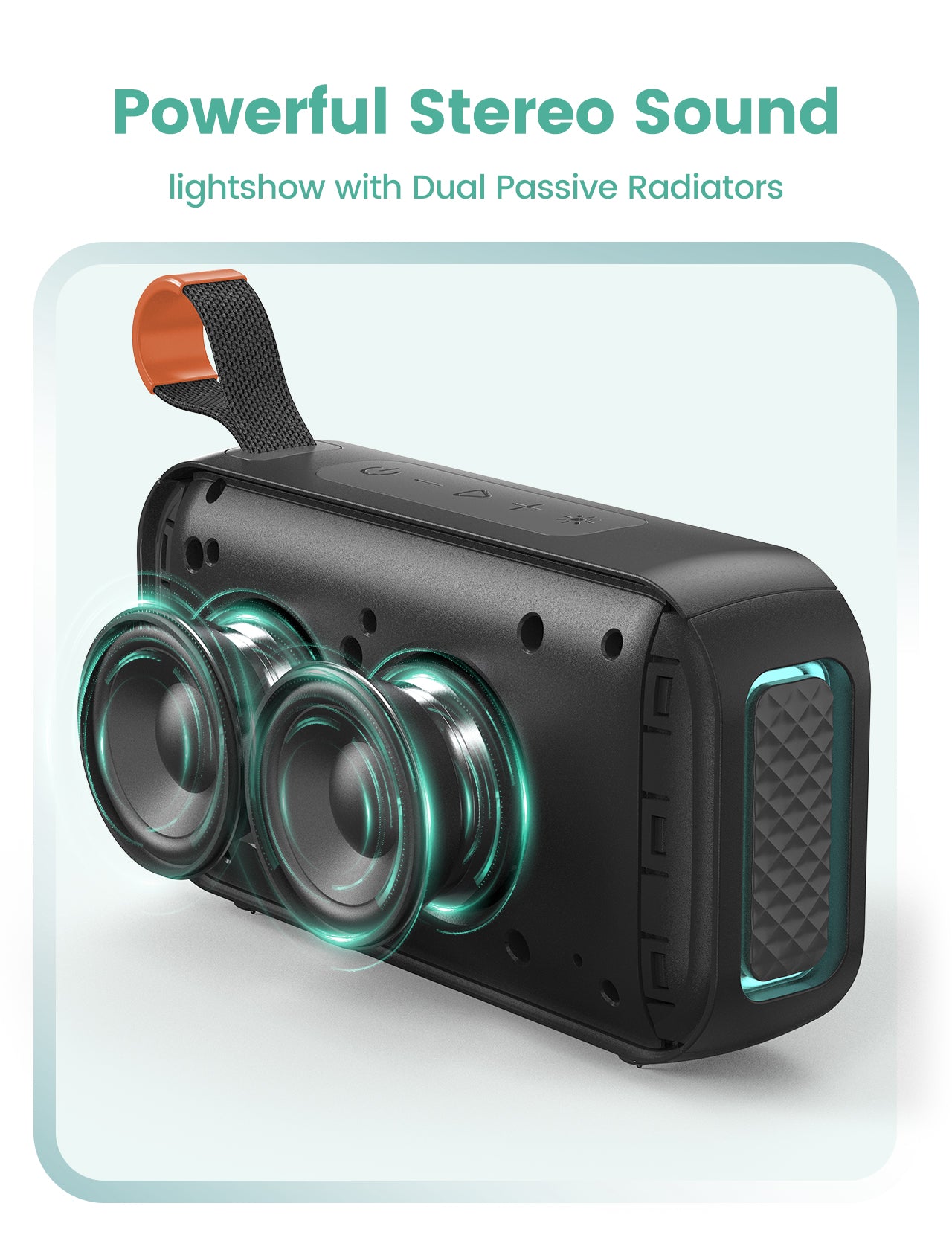 DBsono Portable Bluetooth Speaker Wireless Gifts: Stocking Stuffers for Adults Men Teens, Birthday Christmas White Elephant Gift, 30H Playtime, Powerful Bass, RGB Lightshow, Beach Vacation Essentials, Black