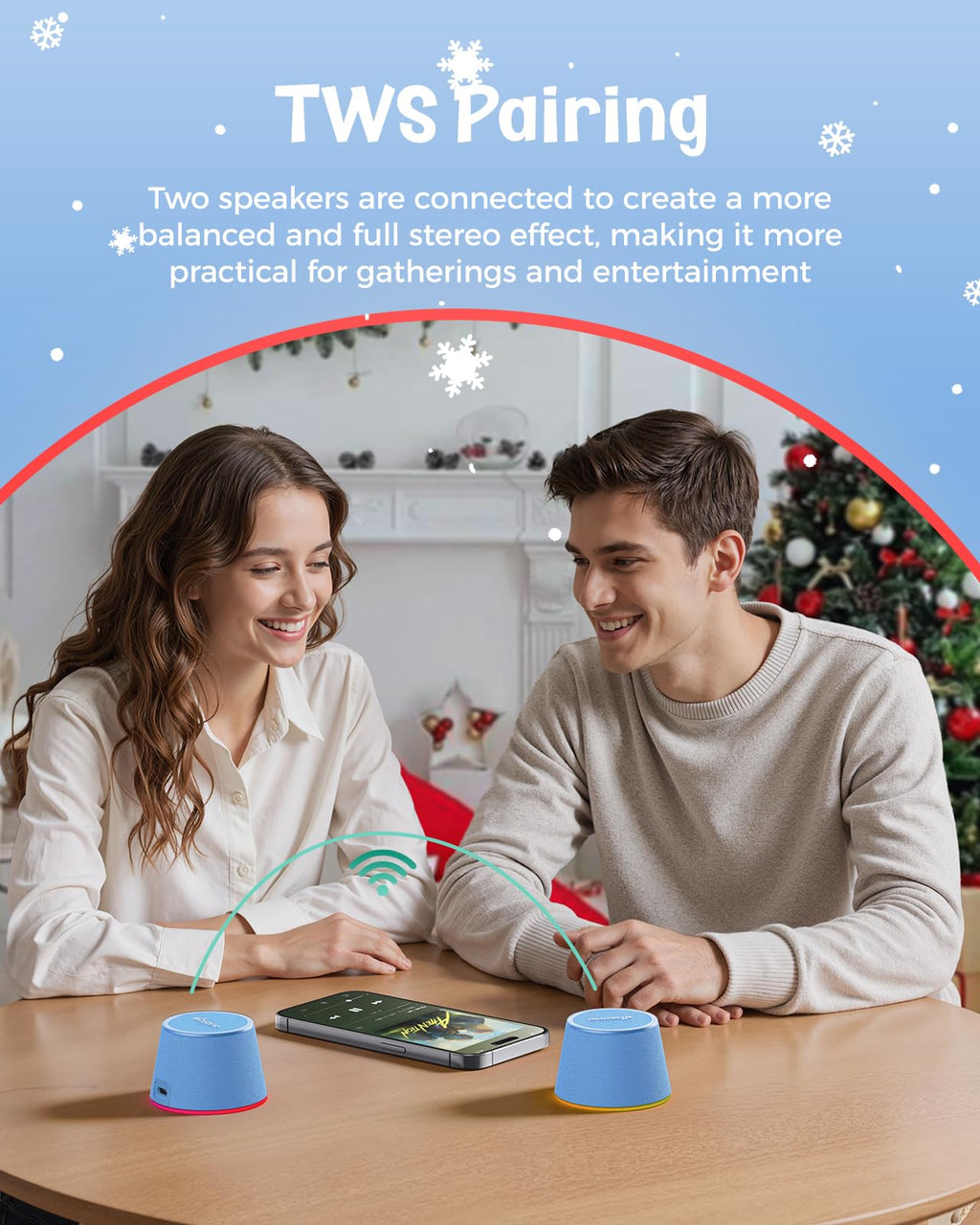 dbsono Small Portable Bluetooth Speaker - Teacher Appreciation & Graduation Gifts, 3-in-1 Magnetic Phone Stand Speaker with Color Changing Lights, Waterproof Cool Gadgets for Men Teen Boys