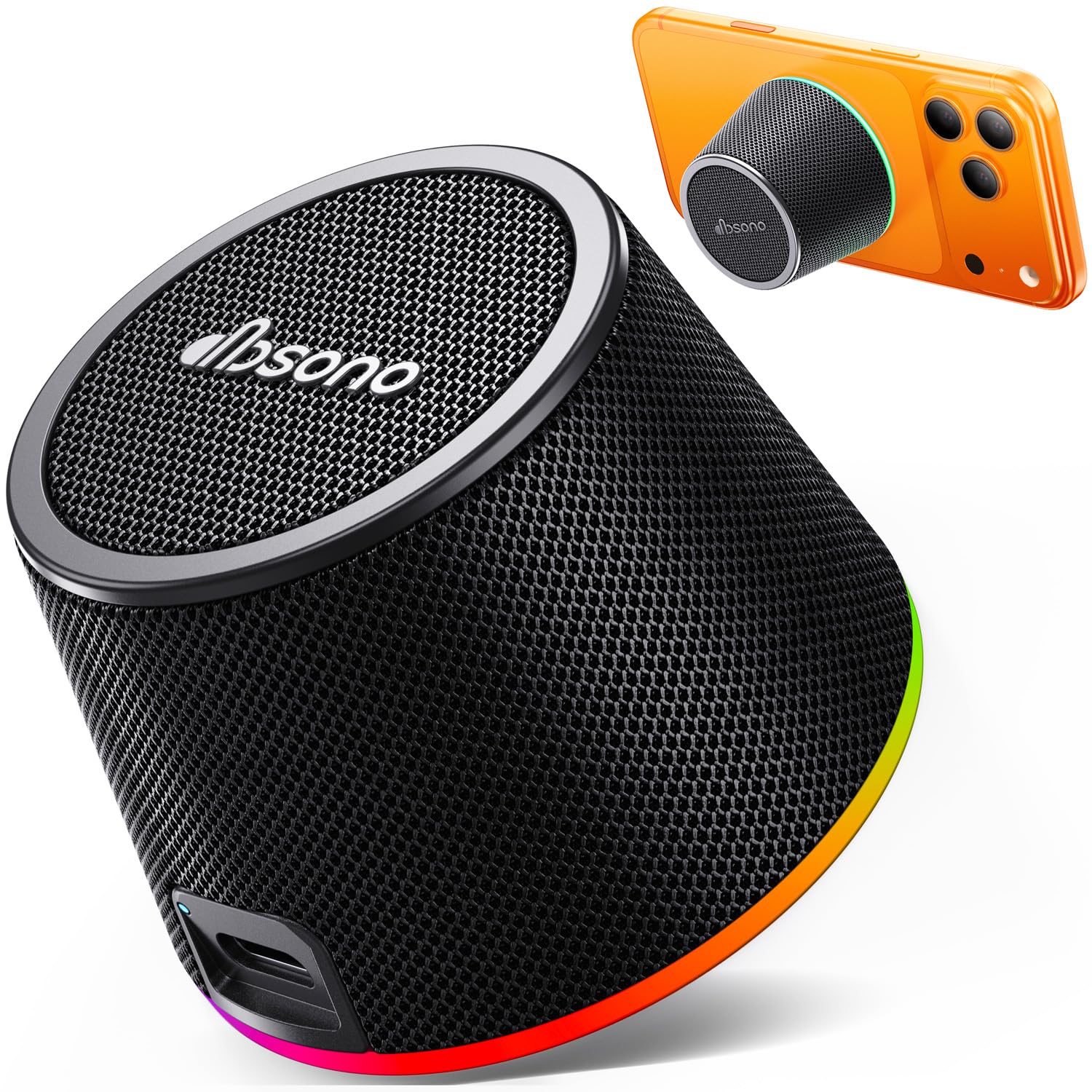 dbsono Small Portable Bluetooth Speaker - Teacher Appreciation & Graduation Gifts, 3-in-1 Magnetic Phone Stand Speaker with Color Changing Lights, Waterproof Cool Gadgets for Men Teen Boys