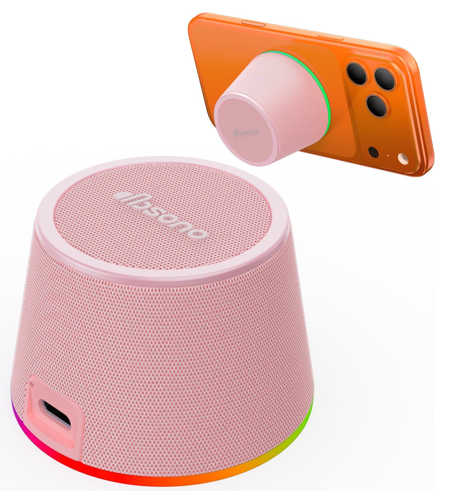 dbsono Small Portable Bluetooth Speaker - Teacher Appreciation & Graduation Gifts, 3-in-1 Magnetic Phone Stand Speaker with Color Changing Lights, Waterproof Cool Gadgets for Men Teen Boys