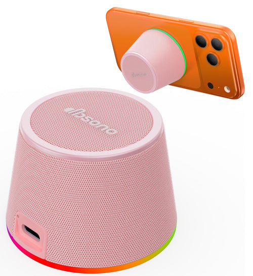dbsono Small Portable Bluetooth Speaker - Teacher Appreciation & Graduation Gifts, 3-in-1 Magnetic Phone Stand Speaker with Color Changing Lights, Waterproof Cool Gadgets for Men Teen Boys