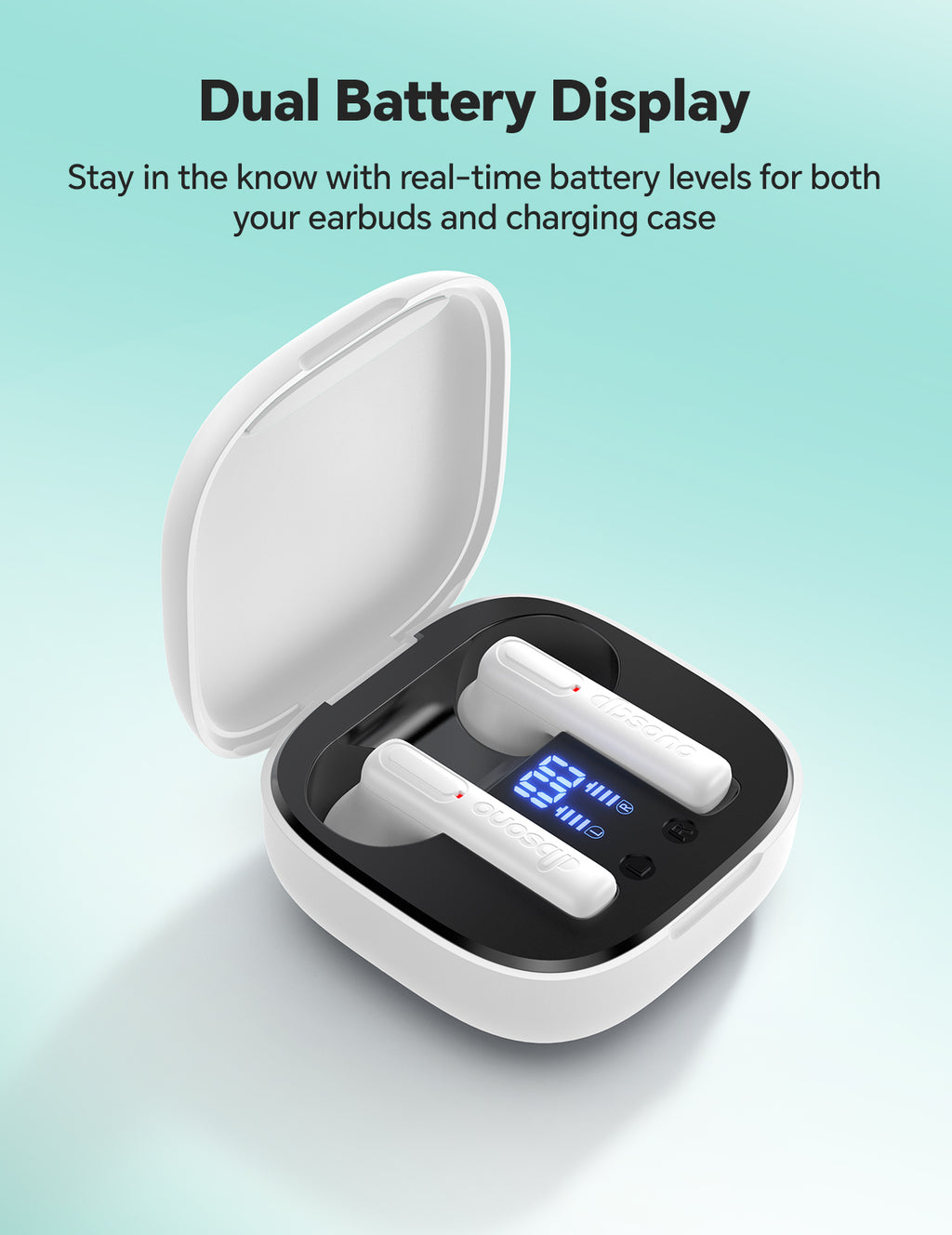 DBsono Wireless Earbuds Stocking Stuffers for Teens: Bluetooth Headphones Lightweight 25H Playtime Ear Buds with Mic, White Elephant Gifts for Adults Men Women, Waterproof Earphones for Android/iOS Phone