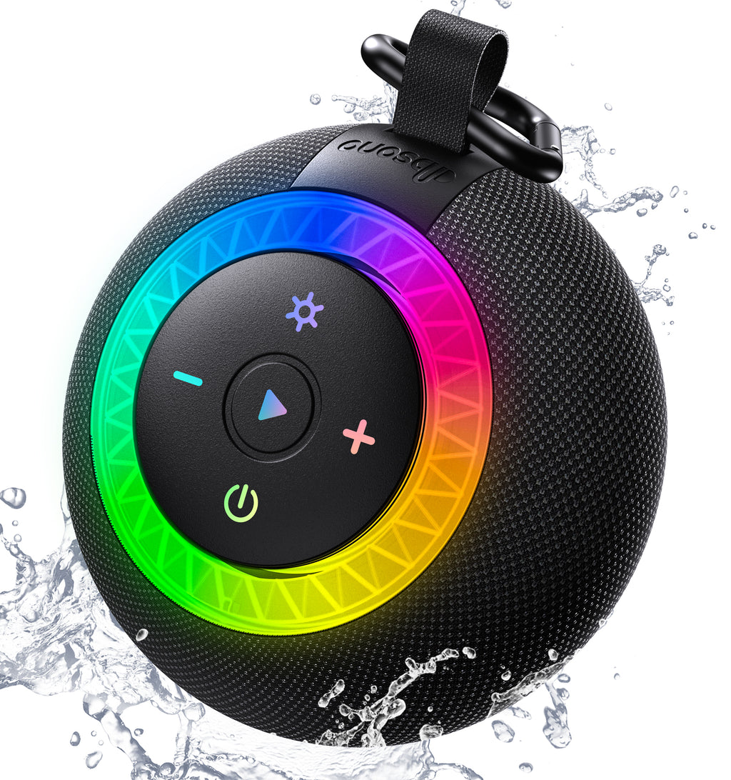 DBsono Stocking Stuffers for Men Teens Boys : Birthday Christmas White Elephant Gifts for Adults Women Girl Trendy Stuff, Shower Speaker Bluetooth Waterproof IPX7 Loud with Suction Cup, Cool Gadgets-Black