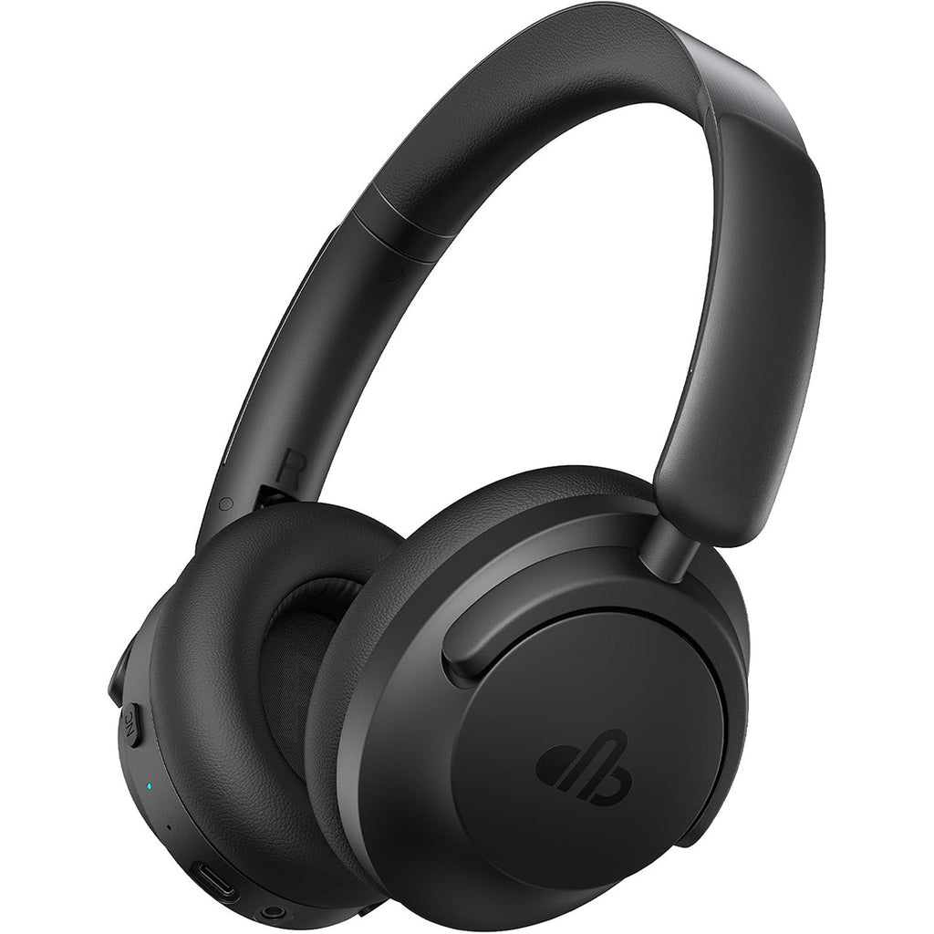 DBsono Hybrid Active Noise Cancelling Headphones, Over-Ear Bluetooth Headphone, 60H Playtime, Deep Bass, Transparency Mode, Comfort Fit Ear Cups, White Elephant Gifts for Adults, Travel Office Home - Black