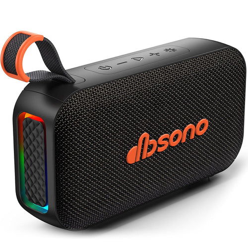 DBsono Bluetooth Speaker Stereo 20W Loud Sound: 30H Playtime, IPX5 Water Resistant, Portable Wireless Speakers, Powerful Bass, Lightshow, Birthday Gifts for Men/Adults/Teens, Beach Vacation Essentials, Black