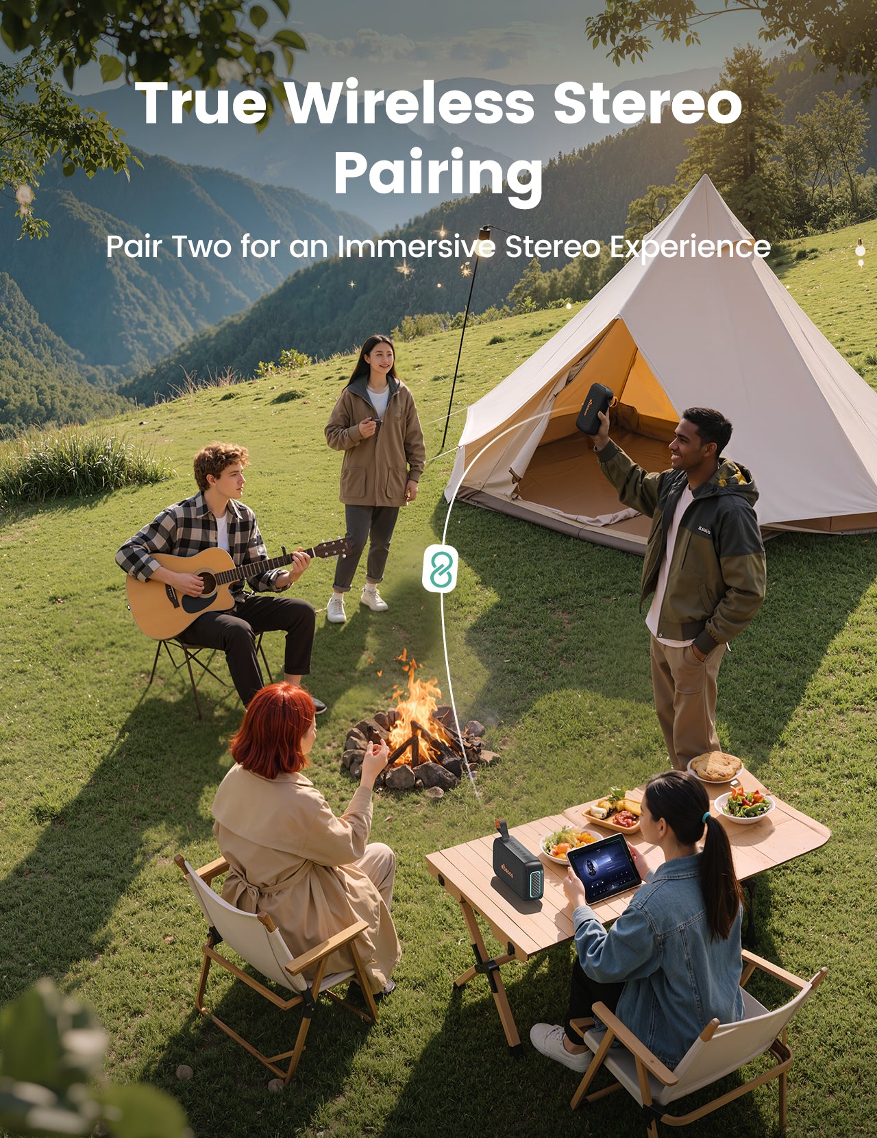 DBsono Portable Bluetooth Speaker Wireless Gifts: Stocking Stuffers for Adults Men Teens, Birthday Christmas White Elephant Gift, 30H Playtime, Powerful Bass, RGB Lightshow, Beach Vacation Essentials, Black