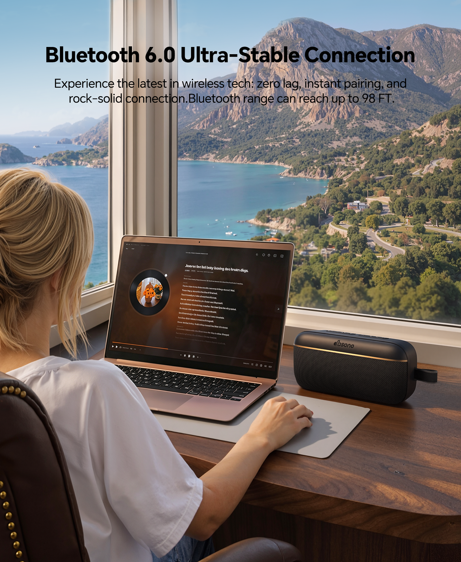Portable Bluetooth Speaker, 60W Max SoundPulse 2.0 with BassBoost, Bluetooth 6.0 Wireless Speaker with TWS & Auracast, IPX5 Waterproof, Long Battery Life for Outdoor, Beach, Travel,Party & Home