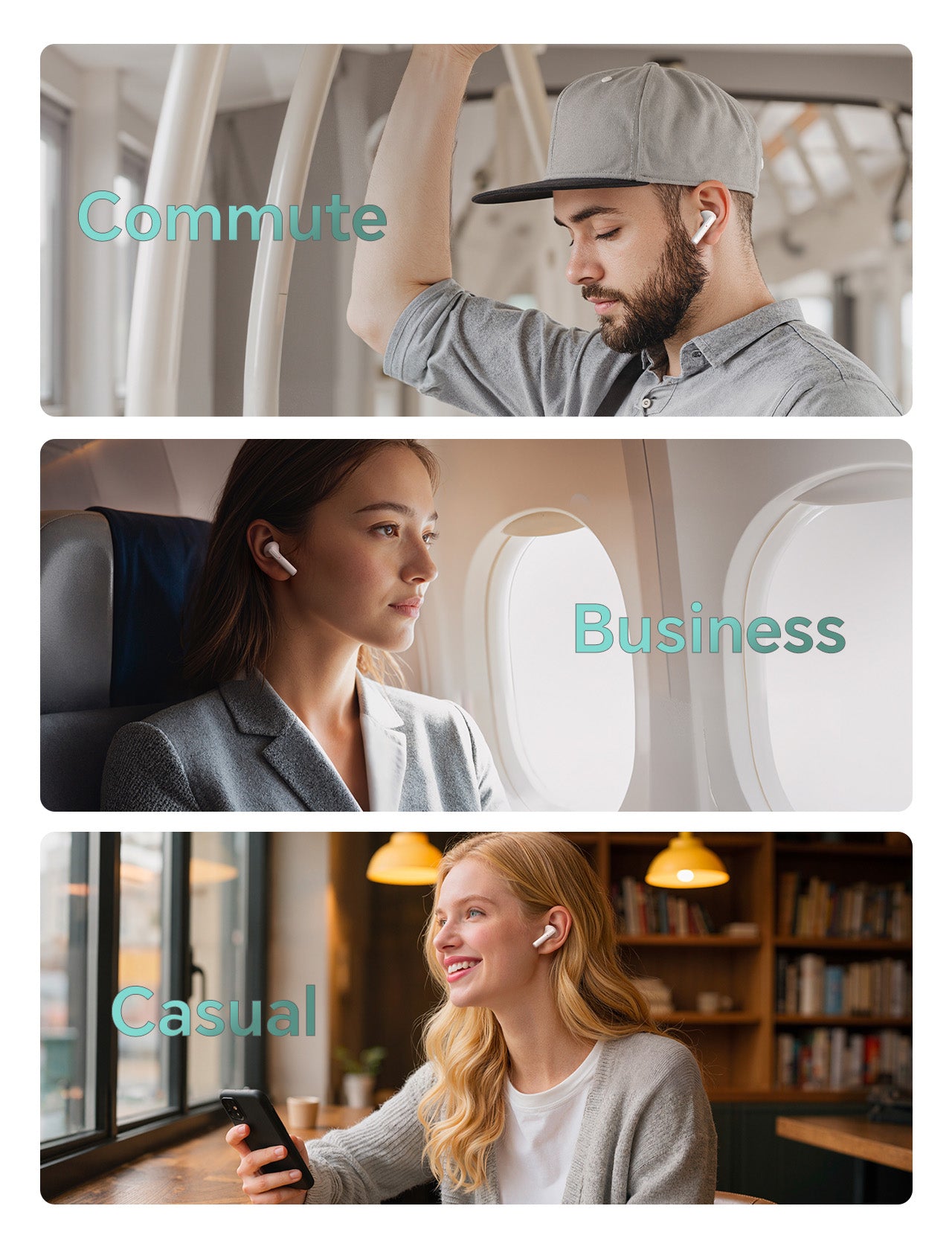 DBsono Wireless Earbuds Stocking Stuffers for Teens: Bluetooth Headphones Lightweight 25H Playtime Ear Buds with Mic, White Elephant Gifts for Adults Men Women, Waterproof Earphones for Android/iOS Phone