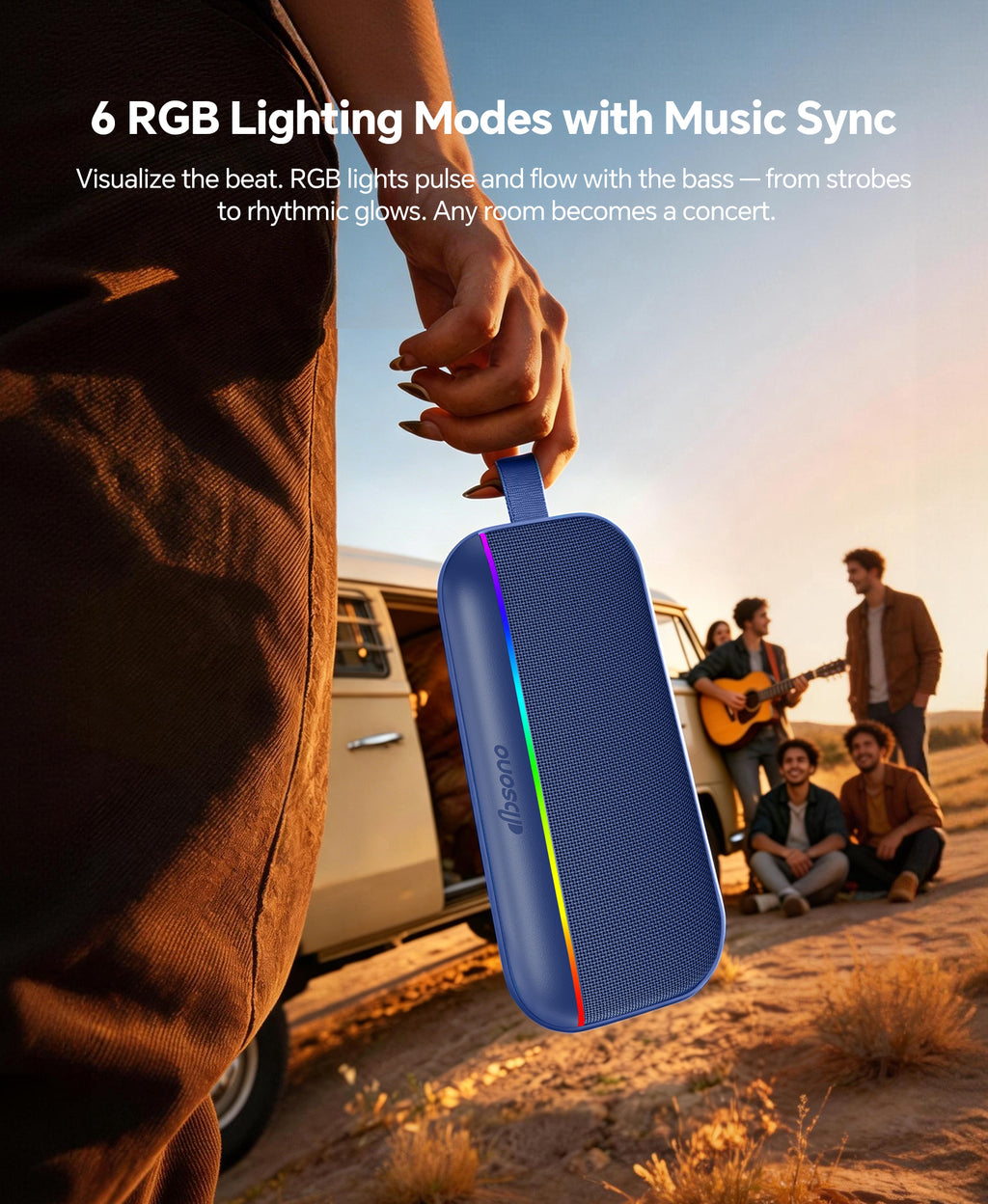 Portable Bluetooth Speaker, 60W Max SoundPulse 2.0 with BassBoost, Bluetooth 6.0 Wireless Speaker with TWS & Auracast, IPX5 Waterproof, Long Battery Life for Outdoor, Beach, Travel,Party & Home