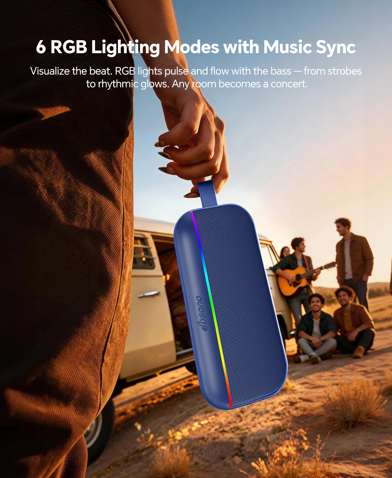 Portable Bluetooth Speaker, 60W Max SoundPulse 2.0 with BassBoost, Bluetooth 6.0 Wireless Speaker with TWS & Auracast, IPX5 Waterproof, Long Battery Life for Outdoor, Beach, Travel,Party & Home