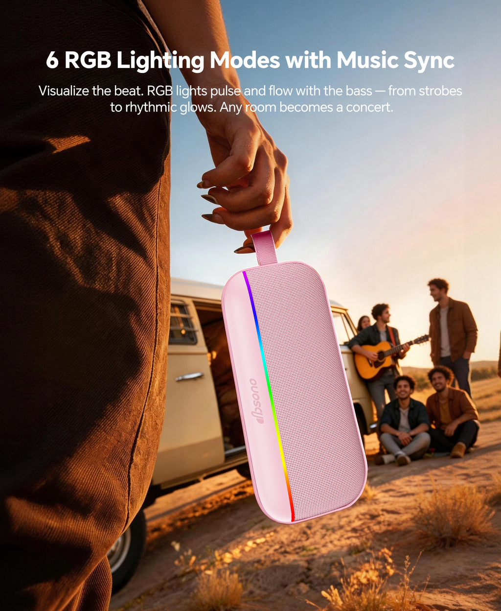 Portable Bluetooth Speaker, 60W Max SoundPulse 2.0 with BassBoost, Bluetooth 6.0 Wireless Speaker with TWS & Auracast, IPX5 Waterproof, Long Battery Life for Outdoor, Beach, Travel,Party & Home