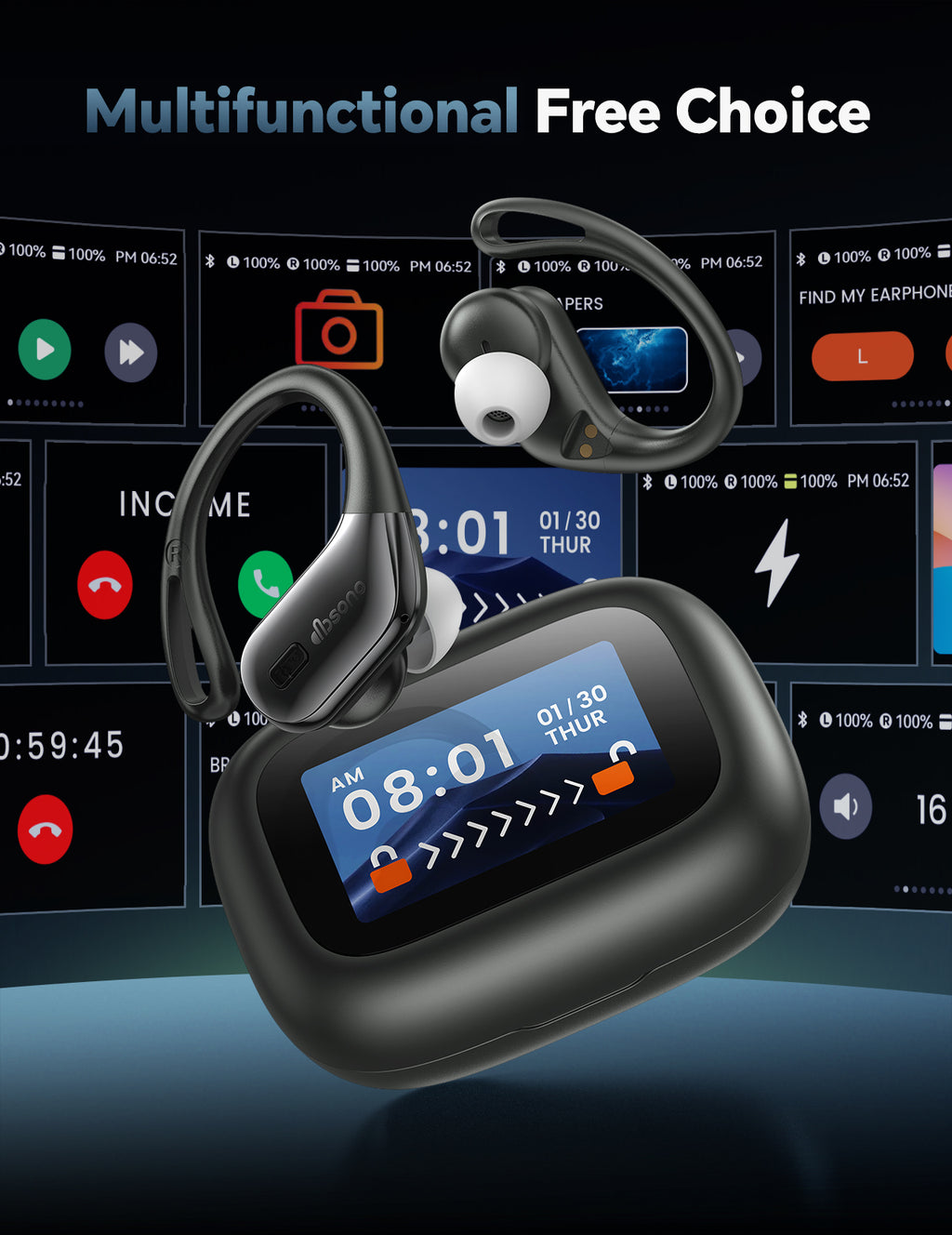 DBsono Bluetooth Headphones Wireless Earbuds for Gifts: Stocking Stuffers White Elephant Gifts for Men Women, Waterproof 40H Playtime Ear Buds with Earhooks, Gifts for Teens Adults Boy Girls Trendy Stuff